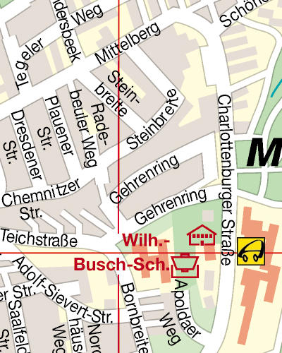 Kartenausschnitt Charlottenburger Straße